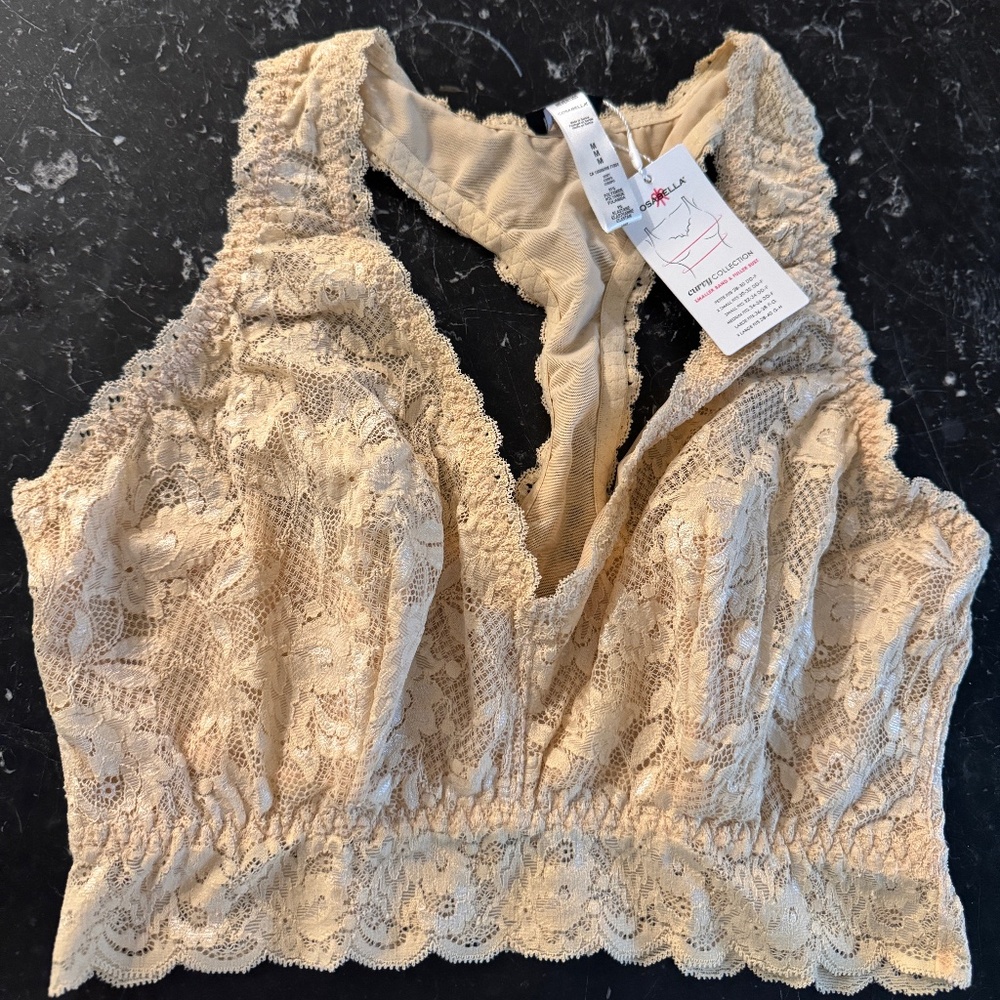 Cosabella Never Say Never Racie Racer Back Bralette, NWT, Size M, Blush